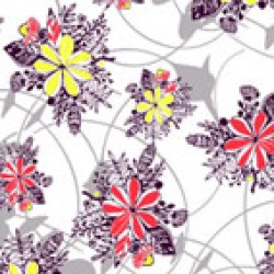Gri Pembe Sarı Çıtır Çiçek Tüp Desen  CD-0087