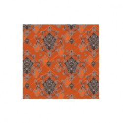Kahve Gri Oranj Damask Desen DM-0002