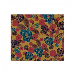 Kahve Mavi Kırmızı Çiçek Desen CD-0036