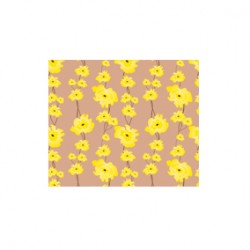 Kahve Sarı Krem Çiçek Desen CD-0025