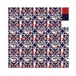 Kırmızı Lacivert Opart Desen OPA-0017