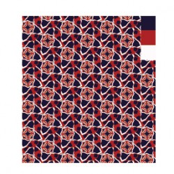 Kırmızı Lacivert Opart Desen OPA-0018