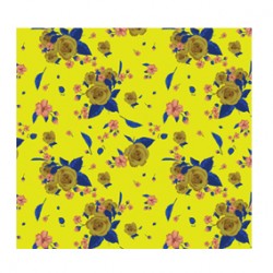 Mavi Yeşil Sarı Çiçek Desen CD-0051