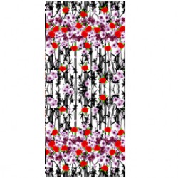 Sarı Kırmızı Siyah Eteği Sulu Desen ES-0009