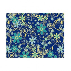 Sarı Mavi Lacivert Çiçek Desen CD-0042