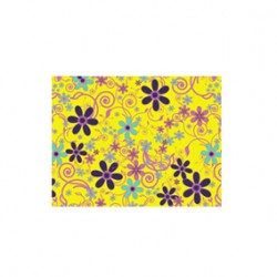 Sarı Mor Turkuaz Çiçek Desen CD-0041