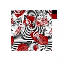 Siyah Bordo Zebra Popart Desen PAD-0002