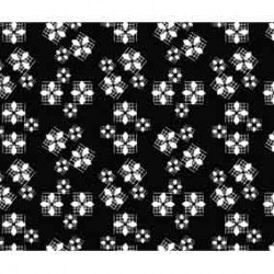 Siyah Geometrik Çiçek Desen GED-0005