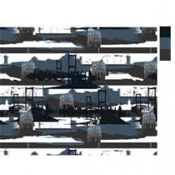 Siyah Gri İstanbul Temali Popart Desen PAD-0004