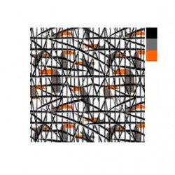 Siyah Gri Oranj Kuş Popart Desen PAD-0005