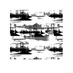 Siyah İstanbul Temali Popart Desen PAD-0003