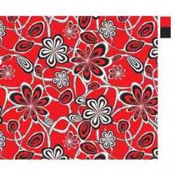 Siyah Kırmızı Çiçek Desen CD-0001