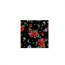 Siyah Kırmızı Yeşil Çiçek Desen CD-0062