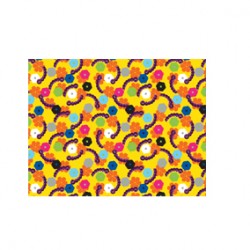 Siyah Mor Sarı Mavi Çiçek Desen CD-0057