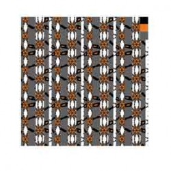 Siyah Oranj Gri Opart Desen OPA-0036