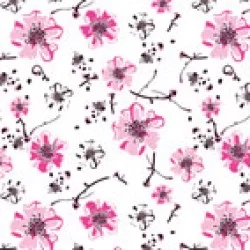 Siyah Pembe Çiçek Tüp Desen  CD-0064