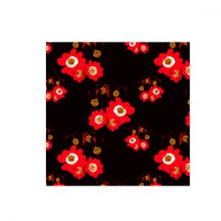 Siyah Sarı Fuşya Çiçek Desen CD-0061