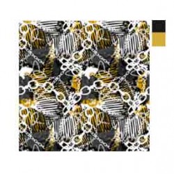 Siyah Sarı Zincirli Popart Desen PAD-0001