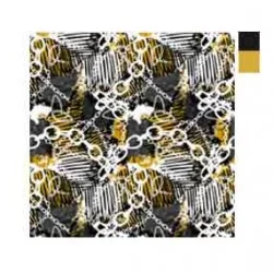 Siyah Sarı Zincirli Popart Desen PAD-0001