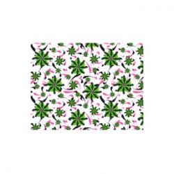 Siyah Yeşil Pembe Çiçek Desen CD-0055