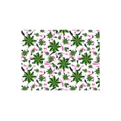 Siyah Yeşil Pembe Çiçek Desen CD-0055