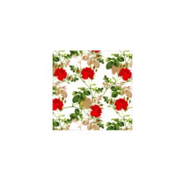 Yeşil Kahve Kırmızı Çiçek Desen CD-0058