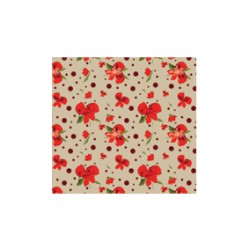 Yeşil Kırmızı Gri Çiçek Desen CD-0023