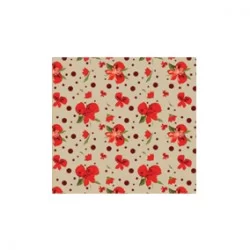 Yeşil Kırmızı Gri Çiçek Desen CD-0023