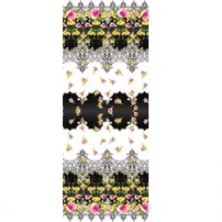 Yeşil Sarı Beyaz Pembe Eteği Sulu Desen ES-0027
