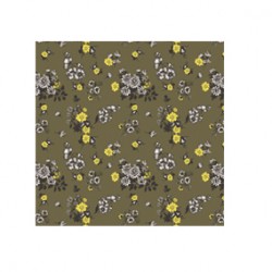 Yeşil Sarı Gri Çiçek Desen CD-0024