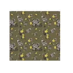 Yeşil Sarı Gri Çiçek Desen CD-0024