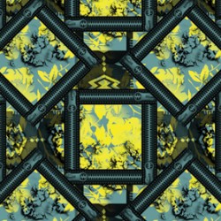 Yeşil Sarı Gri Popart Desen PAD-0010