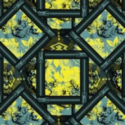 Yeşil Sarı Gri Popart Desen PAD-0010