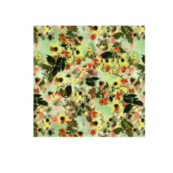 Yeşil Sarı Pembe Çiçek Desen CD-0052