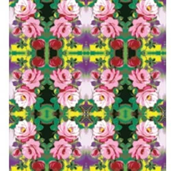 Yeşil Sarı Pembe Çiçek Desen CD-0027